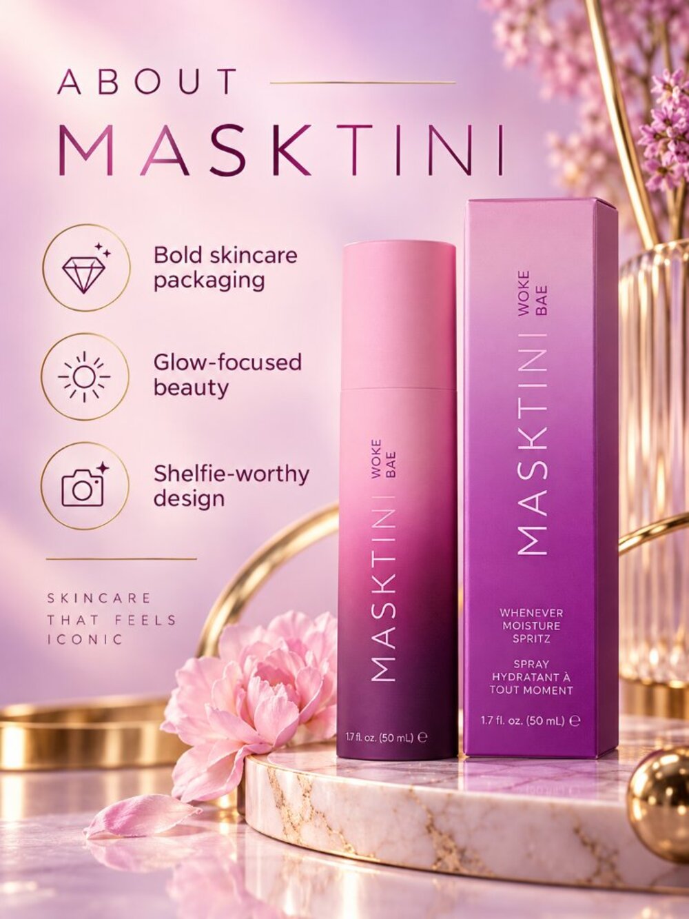 Masktini Woke Bae Whenever Moisture Spritz Spray 1.7 oz NIB - Picture 6 of 6